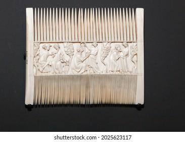 secular ivory carvings with subjects from romance literature. Italy venice 1300