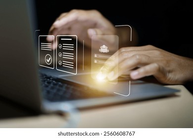 Secure access to user's personal information, privacy, secure Internet access, cybersecurity. information security and encryption. internet network security online with padlock icon.