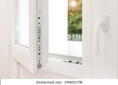 Secure anti-theft burglars-proof window locking mechanism – strong modern white PVC metal window