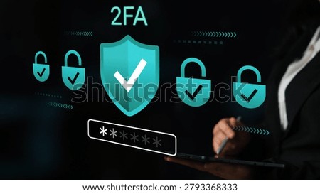 Secure Authentication Concept with Two-Factor Verification and Digital Shield for Online Safety and Password Protection in Modern Technology Gluon.