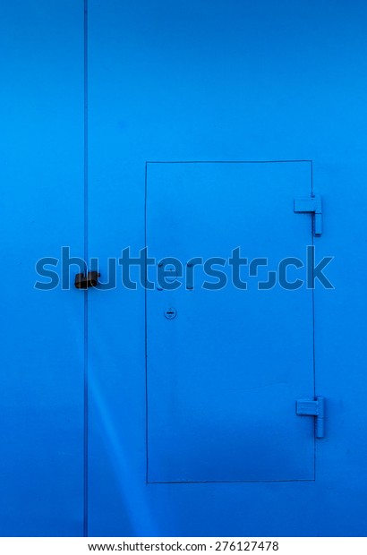 Secure Brightly Painted Garage Door Lock Stock Photo Edit Now