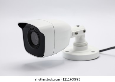 secure camera on light background, surveillance camera