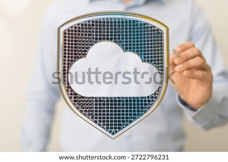 Secure Cloud Data Protection: Shield Icon