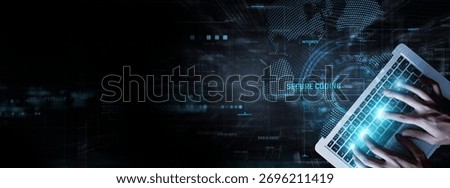 Secure Coding: Businessman data analysis for performance and vulnerability assessment, code integrity, encryption protocols, risk management, secure development practices, and application security.