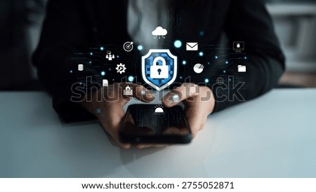 Secure Data Protection Concept with Mobile Device and Digital Icons Representing Cybersecurity and Privacy in Modern Technology Environment Quark.