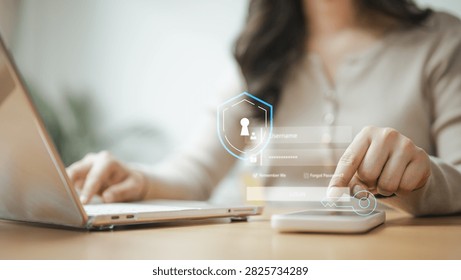 Secure multi-factor authentication with mobile login verification, protecting digital identity, encrypted account access and online privacy.