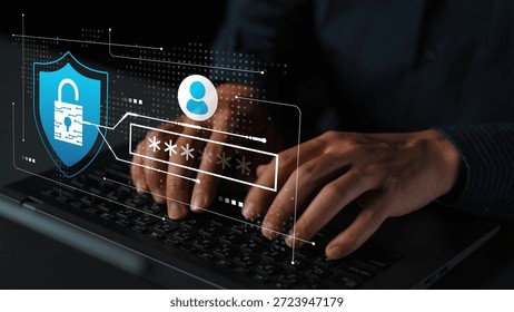 Secure Online Authentication Process with Password Entry and User Interface Design Representations for Digital Safety and Data Protection Concepts Gluon.