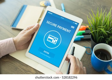 SECURE PAYMENT CONCEPT ON SCREEN