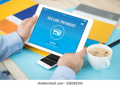 SECURE PAYMENT CONCEPT ON SCREEN