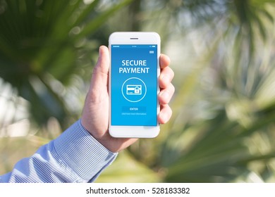 SECURE PAYMENT CONCEPT ON SCREEN
