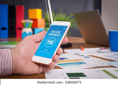 SECURE PAYMENT CONCEPT ON SCREEN
