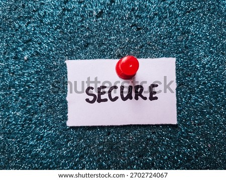 Secure writting on table background.