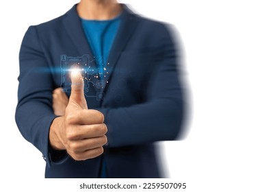 Security access is provided with biometric identification and fingerprint scanning. Concept of Business Technology Safety Internet Network