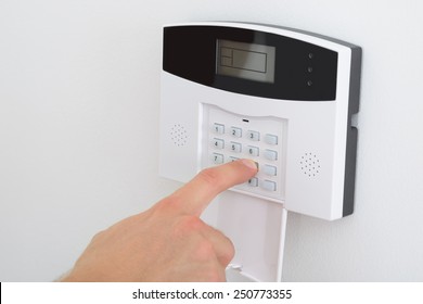 Security Alarm Keypad With Person Arming The System