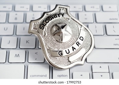 Security Badge On Computer Keyboard
