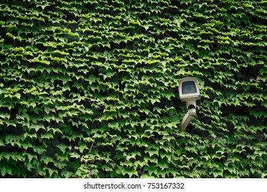 security camera on green background