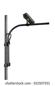 Security camera with on white background