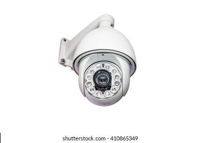 Security CCTV Camera On White Background