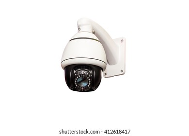 Security CCTV Camera On White Background