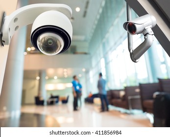 Security CCTV Camera Or Surveillance System In Office Building