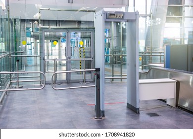 Security Checks The Metal Detector Installed At The Entrance To A Building Public Place