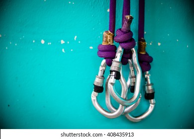 Security climb, carabiners, there are three. - Powered by Shutterstock