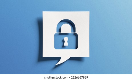 Security and cybersecurity concept lock symbol. Protection against thieves, cyber attacks, fraud, data breach. Secure access to network, internet and information technology systems. Blue background. - Powered by Shutterstock