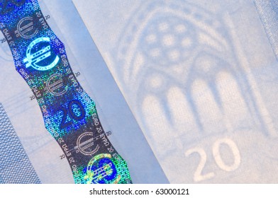 Security Features On A 20-euro Banknote