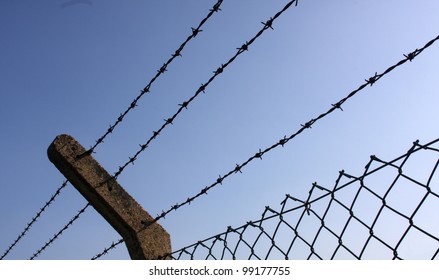 Security Fence At Pontefract Racecourse Yorkshire