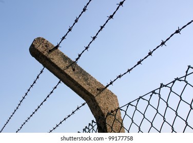 Security Fence At Pontefract Racecourse Yorkshire