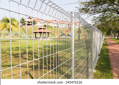 Security Fencing At Residential Neighborhood 