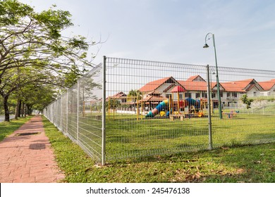 Security Fencing At Residential Neighborhood