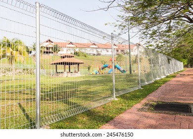 Security Fencing At Residential Neighborhood