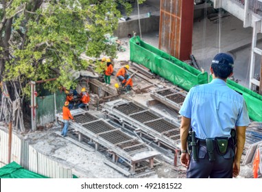 Security Guard Construction Site Workers. 