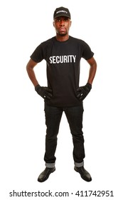 Security Guard From Security Firm Standing With Arms Akimbo