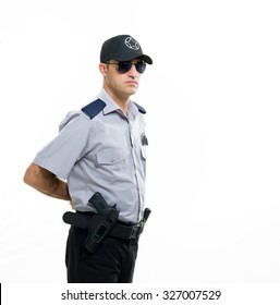 Security Guard Isolated On White Background.