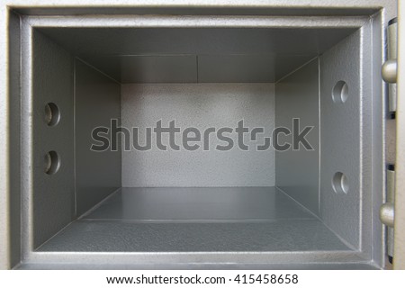 Security metal safe with empty space inside open isolated on white background. This has clipping path.