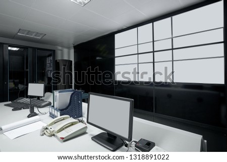  Security monitoring room in the office building