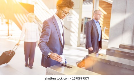 Security In The Office Through Access Control At The Turnstile For Business People