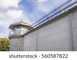 A security post high up on a prison wall in Kingston Ontario Canada.