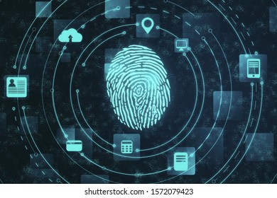 Âigital security and private data access,  fingerprint scanner. Business and security concept. 3D Rendering - Powered by Shutterstock