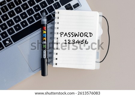 Security Reminder: Password Note Stuck on Laptop Keyboard