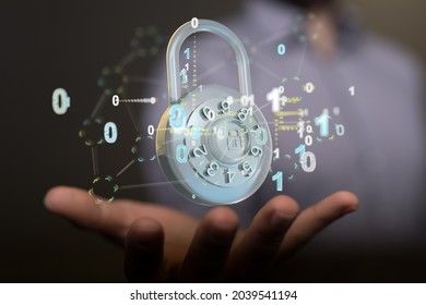 Security Shield concept, data protection. Shield with dots and lines connectio