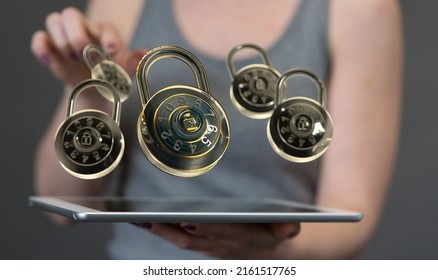 Security Shield concept, data protection. Shield with dots and lines connectio