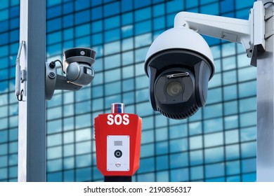 Security System For Office Building. Corporate Protection Security Concept