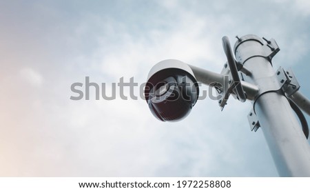 Security system, outside CCTV camera to prevent theft in public places, protect valuables and people's lives.