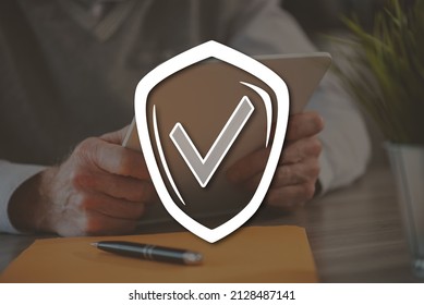 Security Validation Concept Illustrated By A Picture On Background