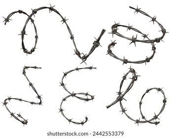 Security wire, Barber wire stock image shoot use white background - Powered by Shutterstock