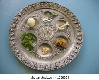 Seder. Silver Plate. Passover