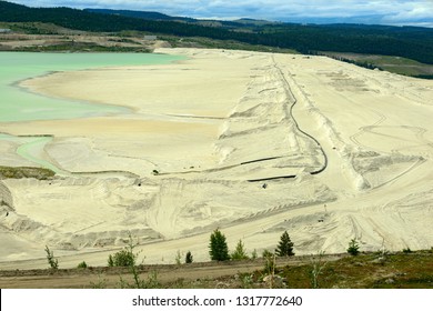 Sediment On The Edge Of A Tailings Pond At A Copper Mine Near Ashcroft, British Columbia, Canada